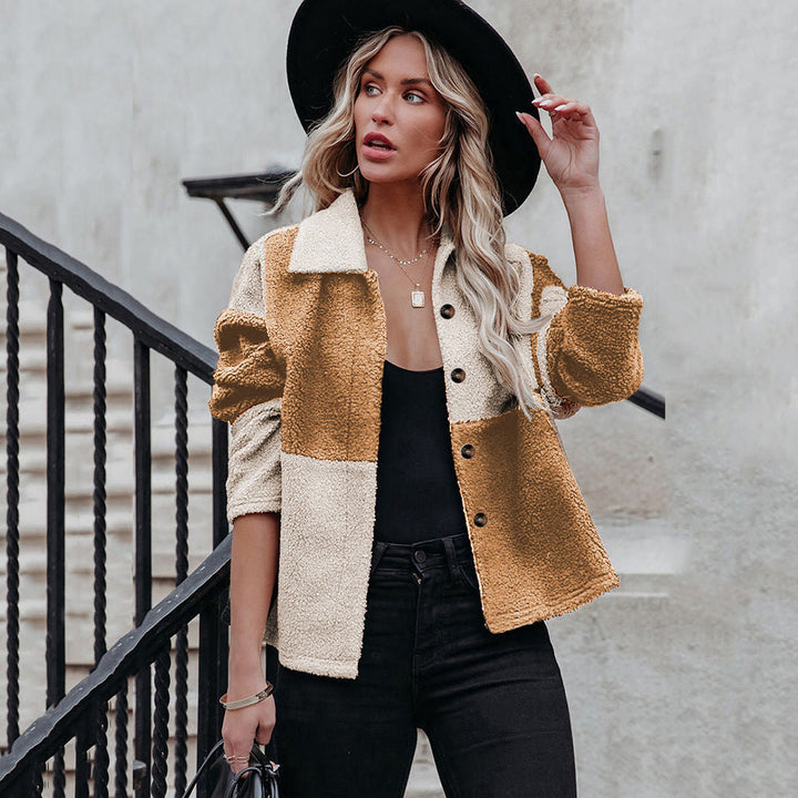 Levoire | Manteau En Laine À Une Rangée Pour Femmes Blanc et Jaune