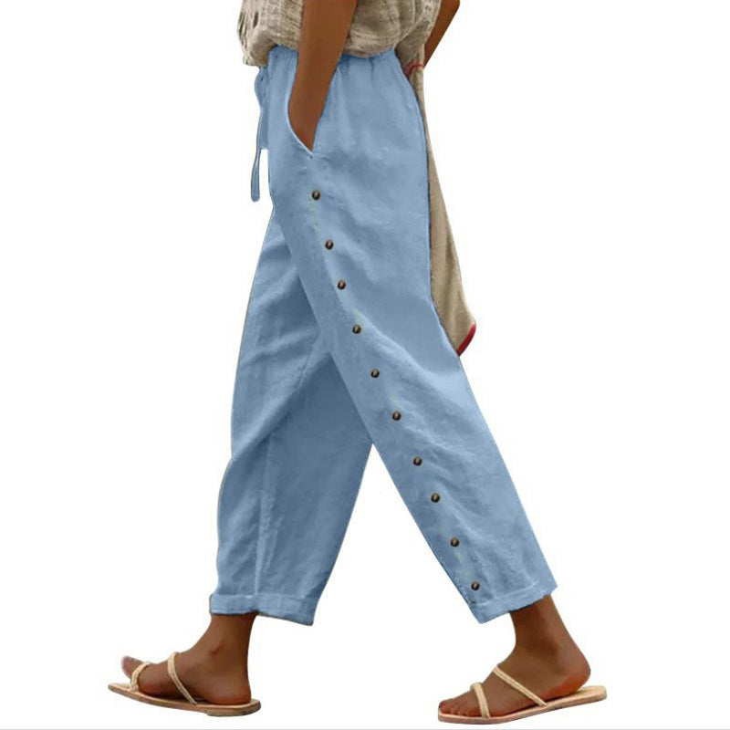 Levoire | Pantalon Large Décontracté Bleu