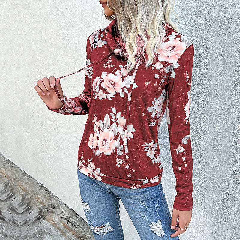 Pull femmes avec motif floral et col haut Levoire