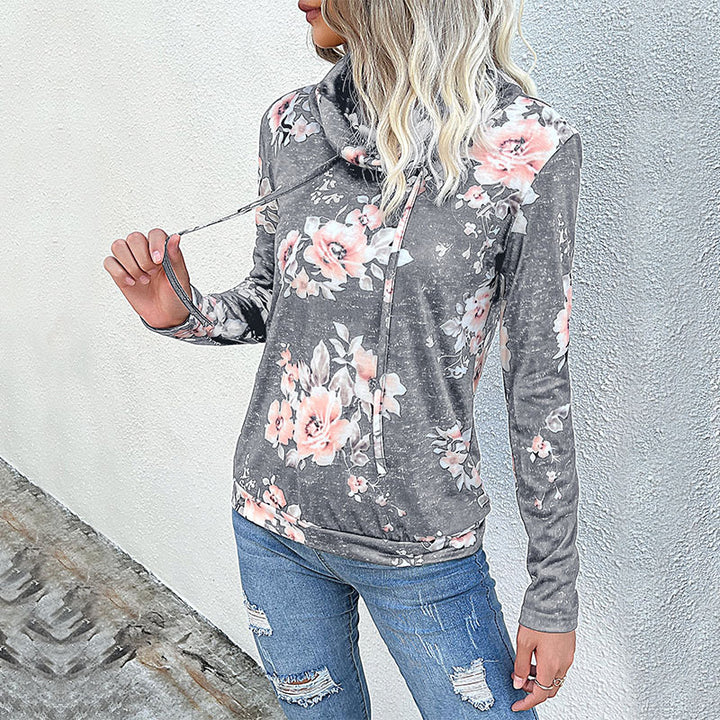 Pull femmes avec motif floral et col haut Levoire