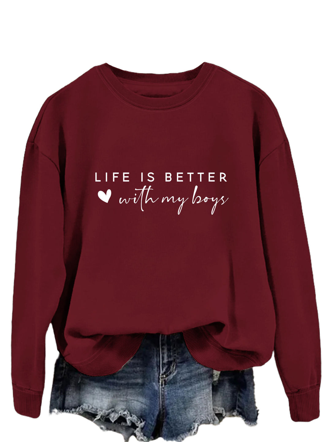 Pull femme confortable à col rond avec impression inspirante Levoire