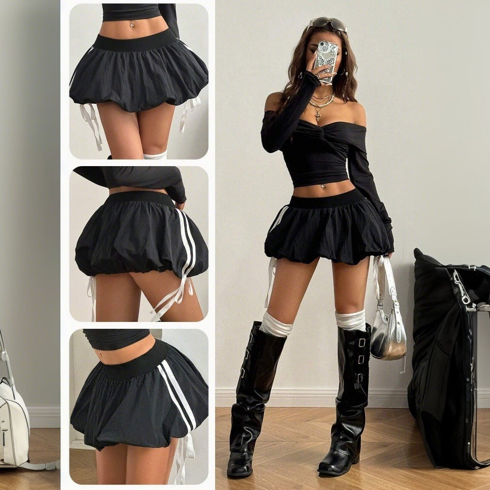 Jupe sportive pour femmes avec taille élastique et volants ajustables Levoire