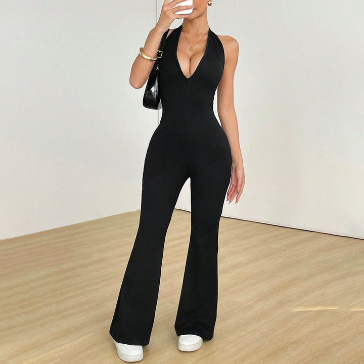 Combinaison pour femme avec décolleté en V profond et jambes larges Levoire