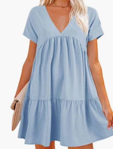 Robe femme à col en V avec un ourlet large et flottant Levoire