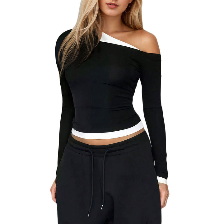 Top à manches longues pour femme avec décolleté asymétrique et détails fins Levoire