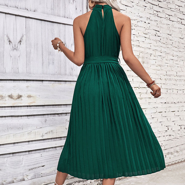 Robes Maxi Plissées pour Femmes avec Ceinture Élégante à la Taille Levoire