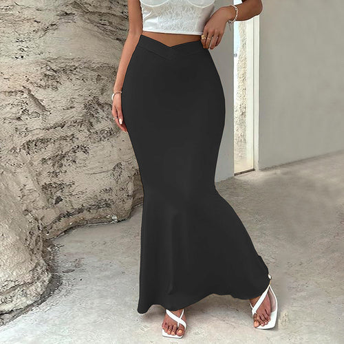 Jupe à traîne pour femmes avec taille haute et coupe ajustée Levoire