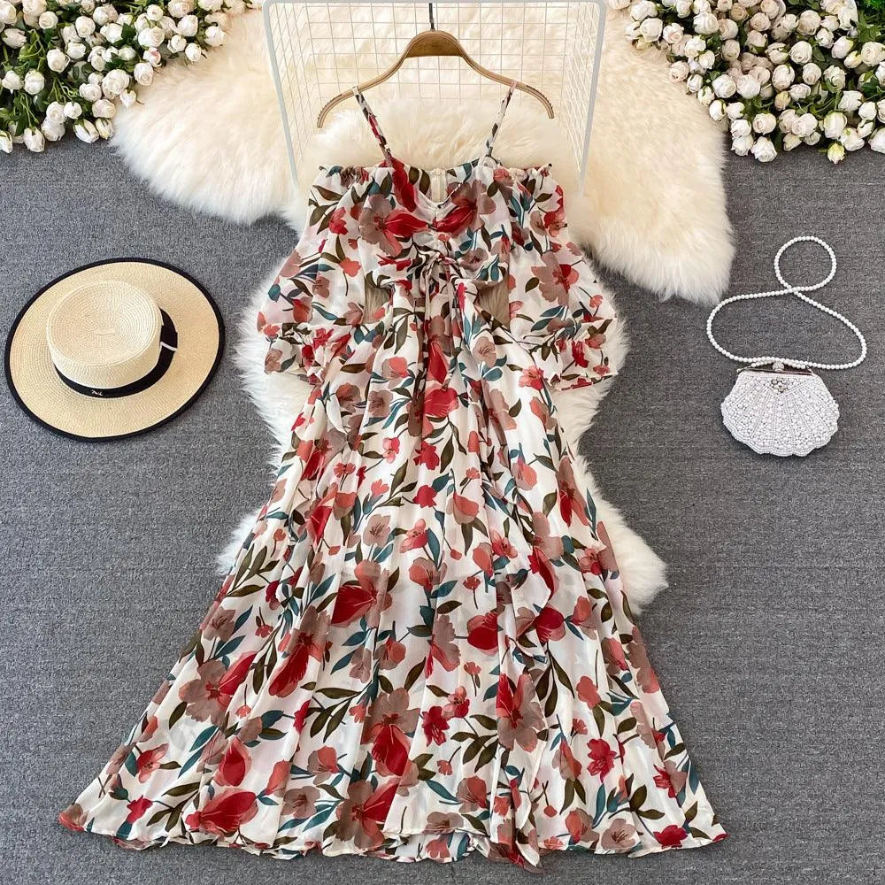 Levoire | Robe de soirée sans tissu avec manches bouffantes Rot Taille libre