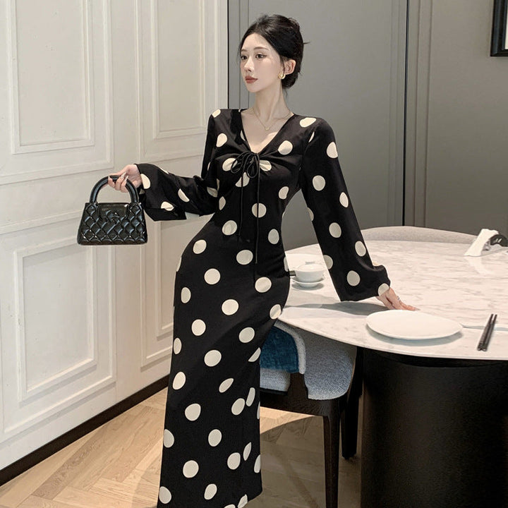 Levoire | Robe sans manches à fermeture éclair à rayures polka Points