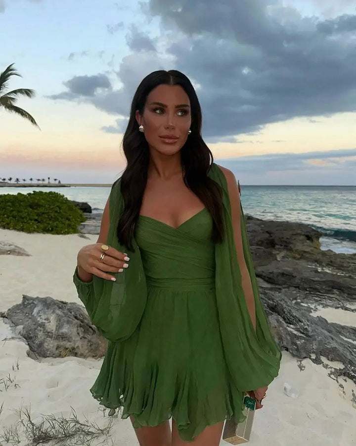 Levoire | Robe D'Été Courte Élégante Vert