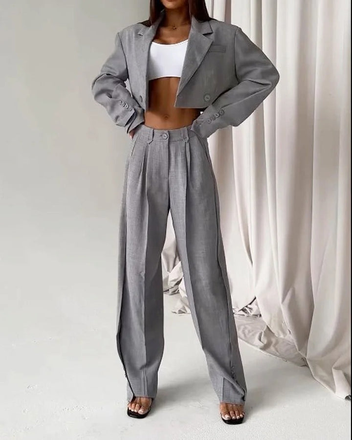 Ensemble de blazer surdimensionné à la mode pour femmes avec pantalon taille haute Levoire
