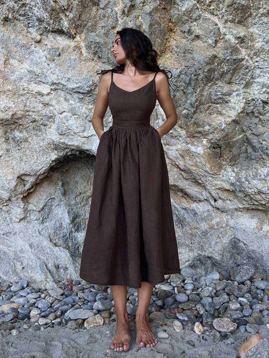 Levoire | Robe Longue En Coton Avec Bretelles