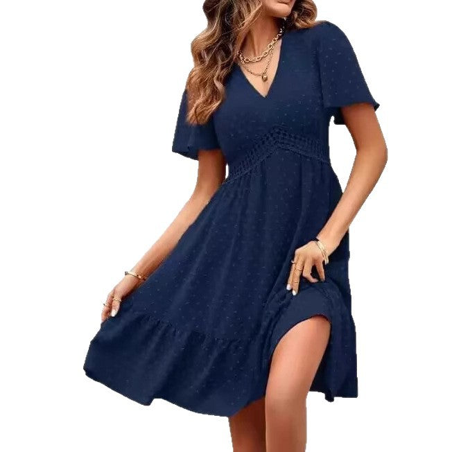 Robe d'été pour femmes avec décolleté en V et détails volants Levoire