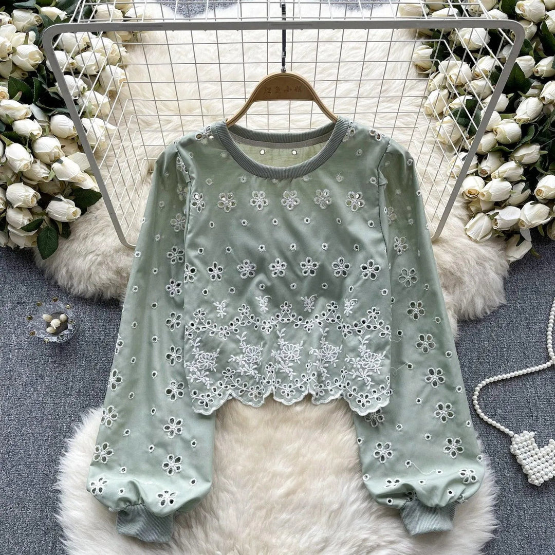 Levoire | Chemise à manches courtes avec manches bouffantes Vert Taille libre