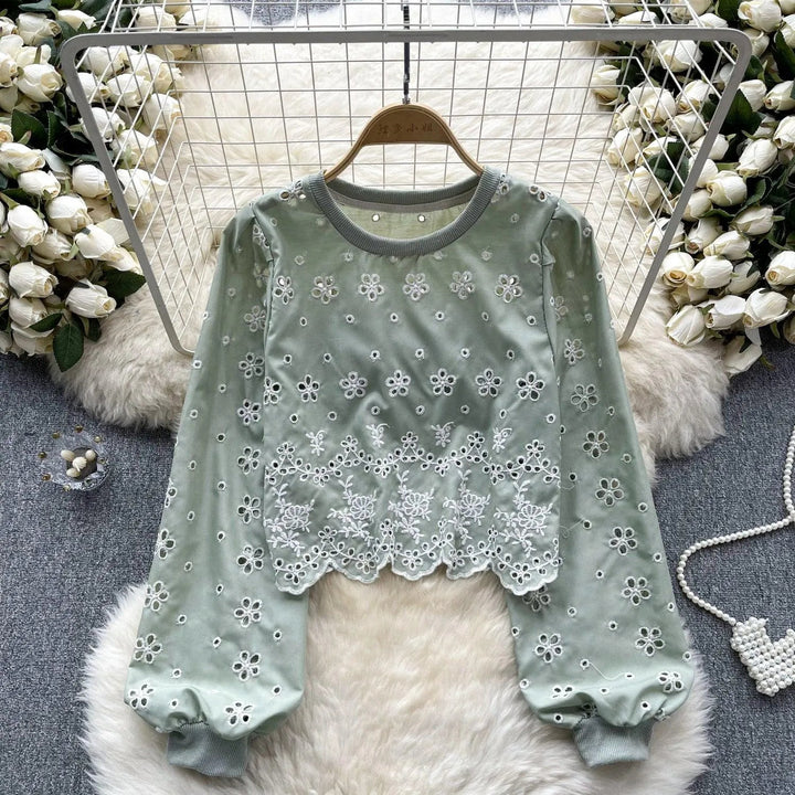 Levoire | Chemise à manches courtes avec manches bouffantes Vert Taille libre
