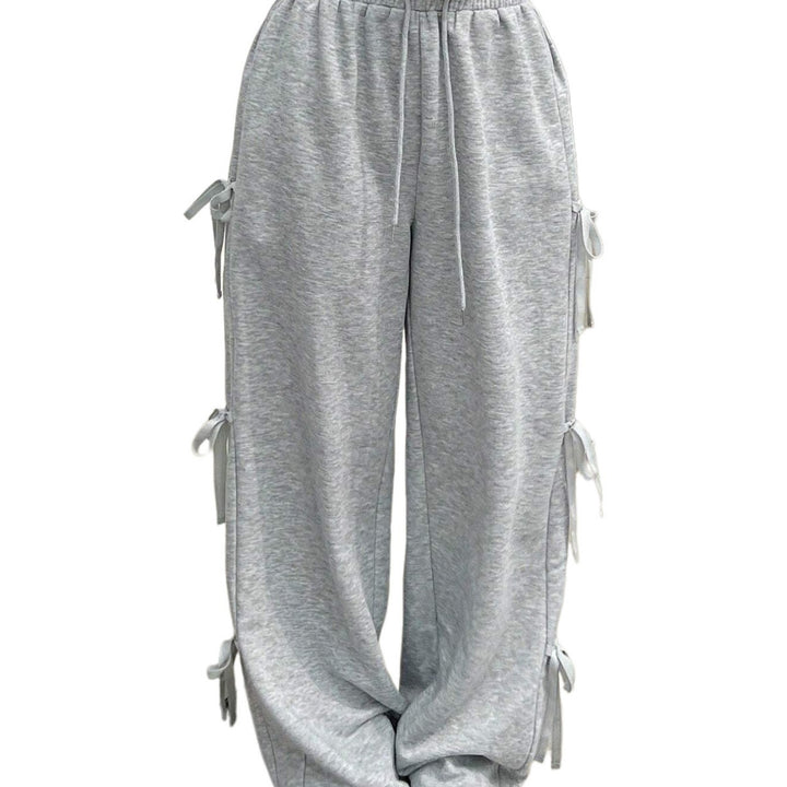 Pantalon de loisirs pour femmes avec des détails volant sur les côtés et une taille élastique Levoire