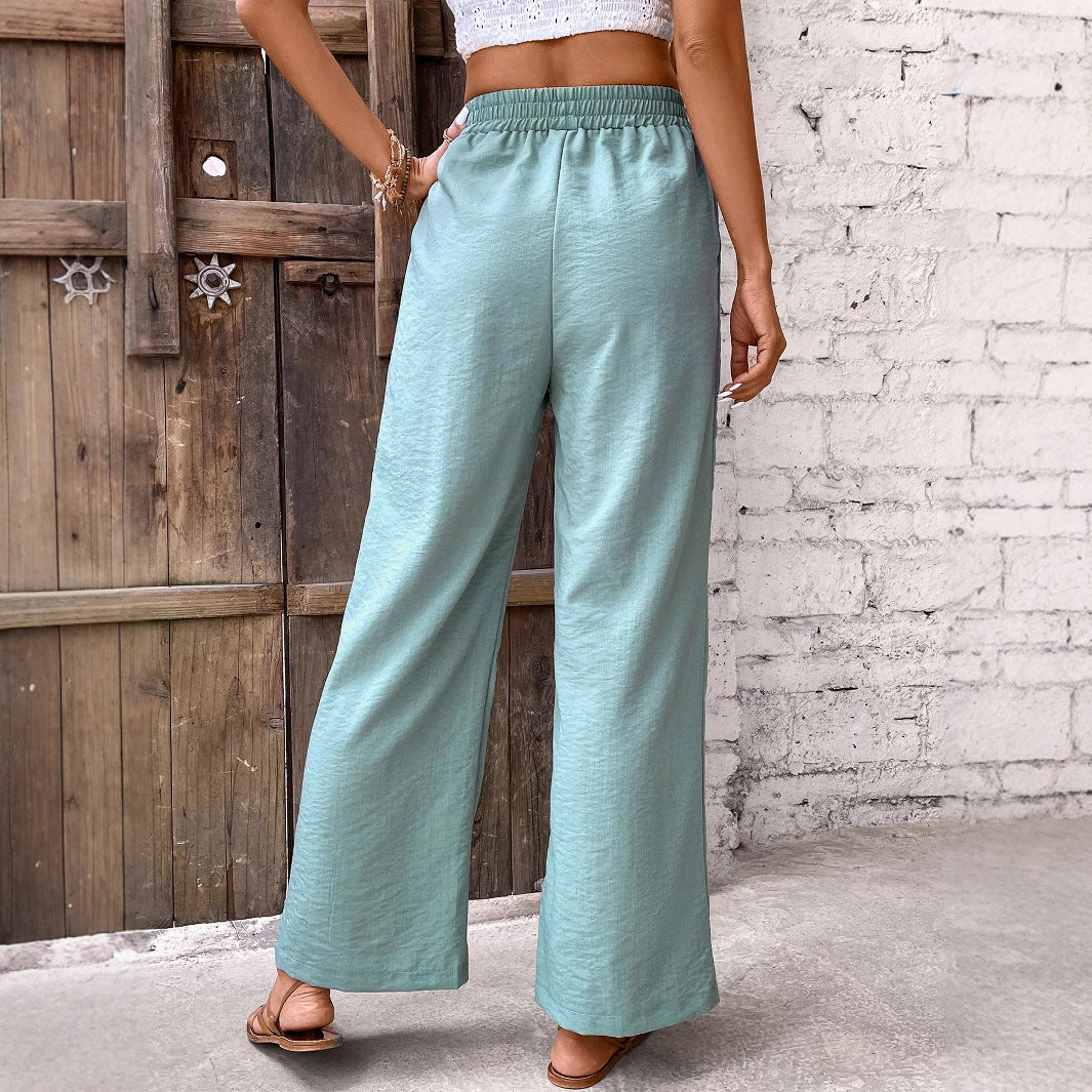 Pantalon de loisir large pour femmes avec fentes latérales et boutons décoratifs Levoire