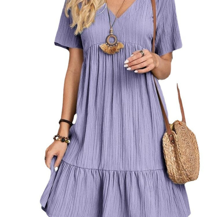 Robe en viscose décontractée pour femmes avec des fronces et un ourlet large Levoire