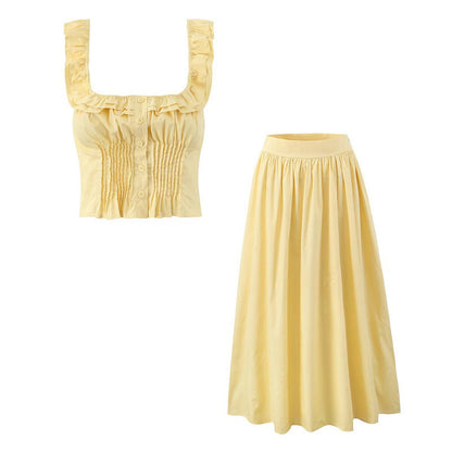 Levoire | Boîte de fronces Gilet de fronces sans manches Jupe