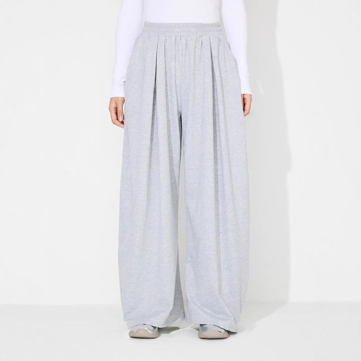 Pantalons Palazzo larges pour femmes avec taille élastique et plis Levoire