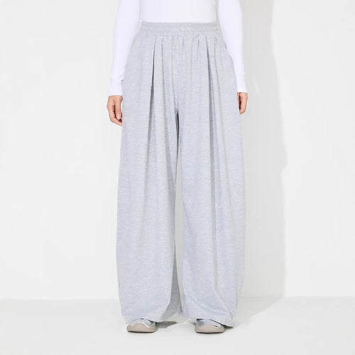 Pantalons Palazzo larges pour femmes avec taille élastique et plis Levoire