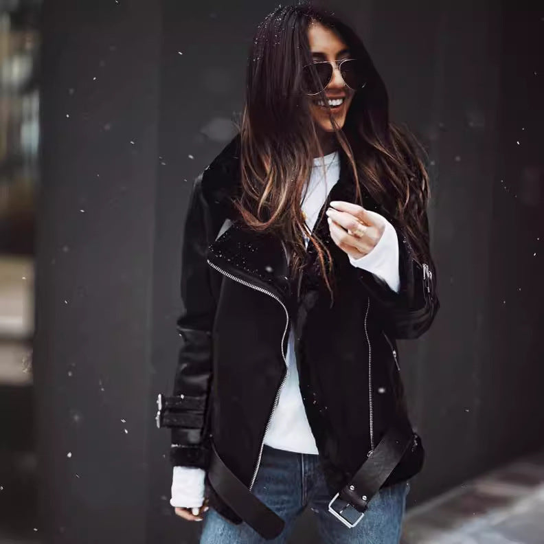 Veste en faux cuir élégante pour femmes avec doublure amovible Levoire