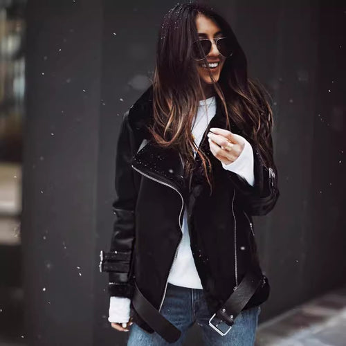 Veste en faux cuir élégante pour femmes avec doublure amovible Levoire