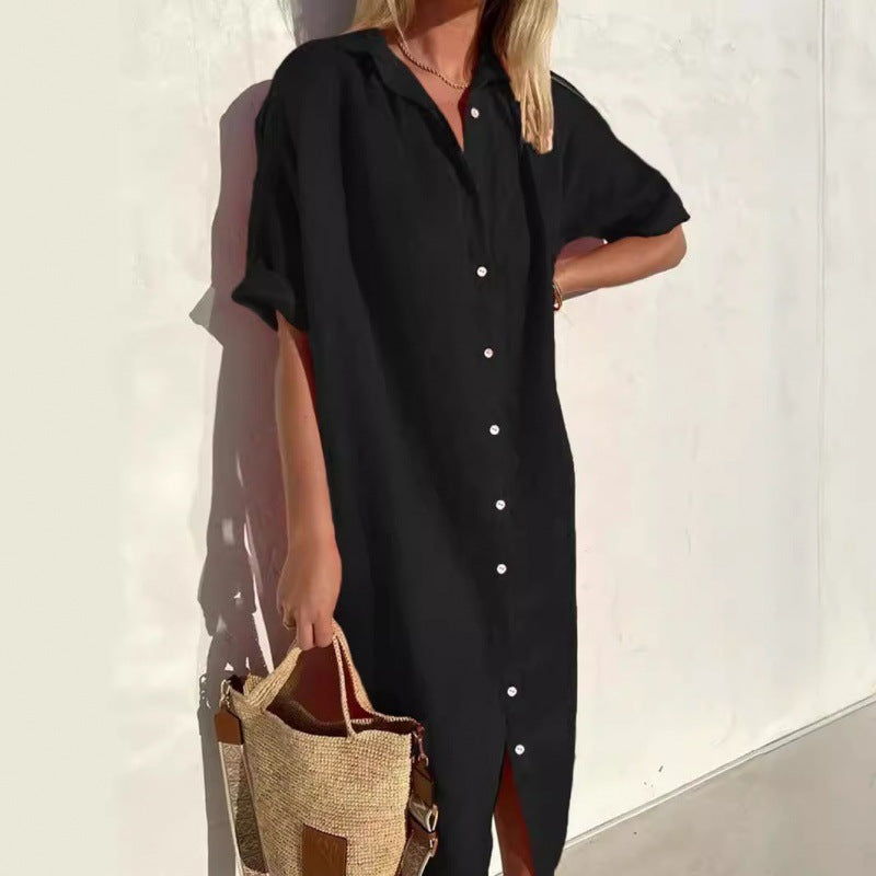 Levoire | Robe de poche Coton-lin Longue robe de poche