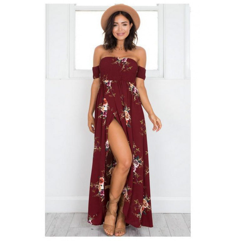 Robe maxi femme avec design décolleté et motifs floraux Levoire
