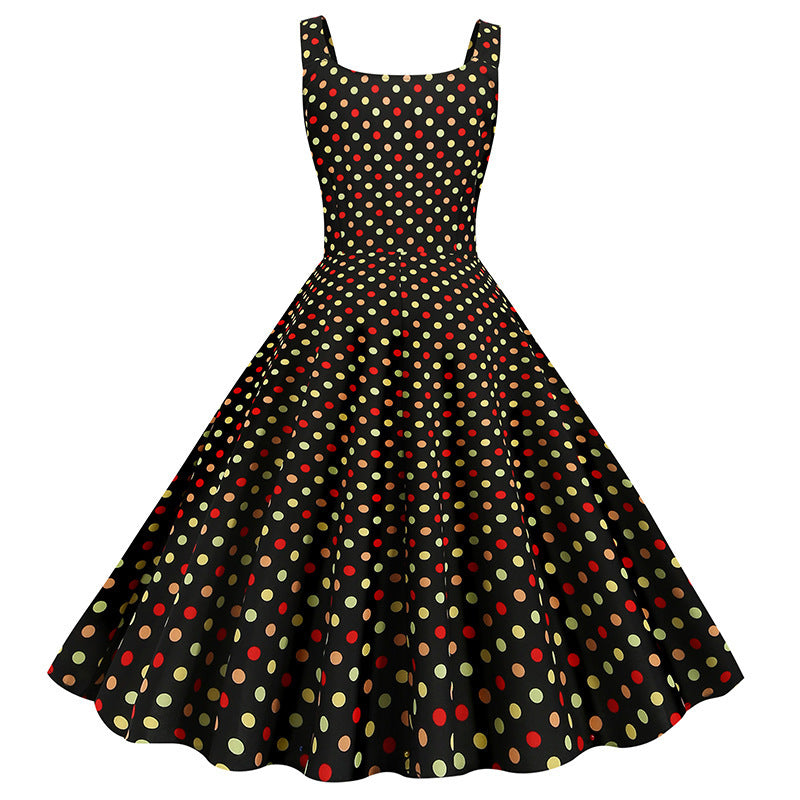 Robe évasée pour femmes avec un design de pois ludiques Levoire