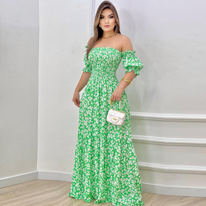 Robe Maxi Aérée pour Femmes avec Design Off-Shoulder et Détails Volants Levoire