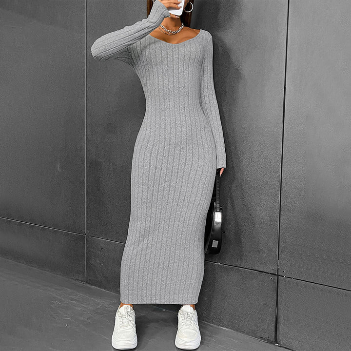 Robe tricotée ajustée à manches longues pour femmes Levoire