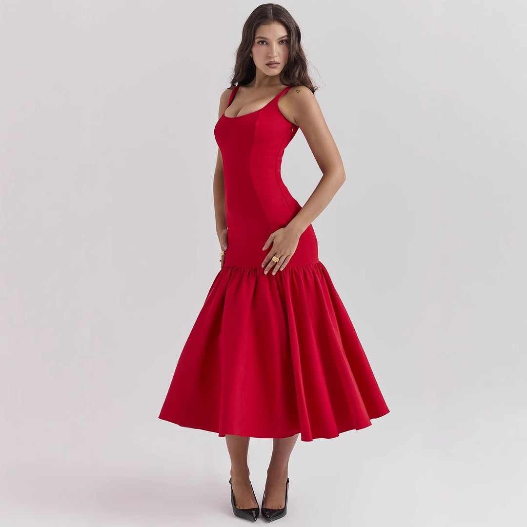 Robe maxi glamour pour femmes avec jupe évasée et haut ajusté Levoire