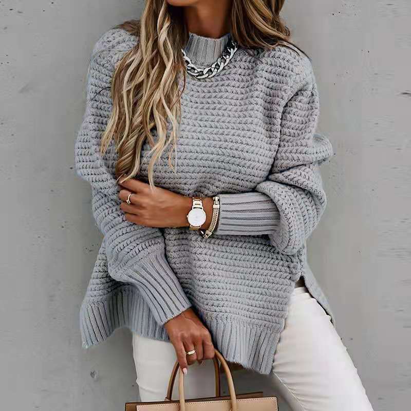 Pull en tricot pour femme avec un motif gaufré moderne et des manches larges Levoire