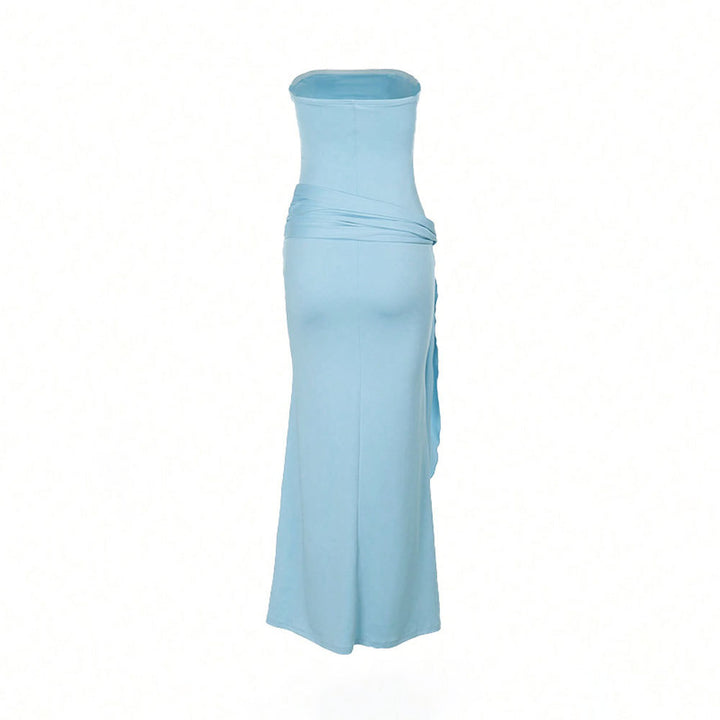 Robe maxi femme avec design épaules nues et fente latérale Levoire