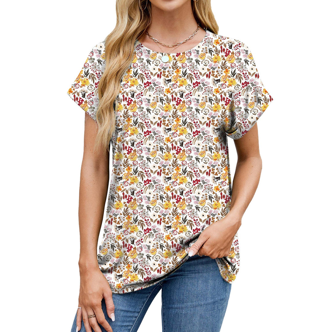 Levoire | Rento Col Rond Détachable T-Shirt à Manches Courtes fleur jaune