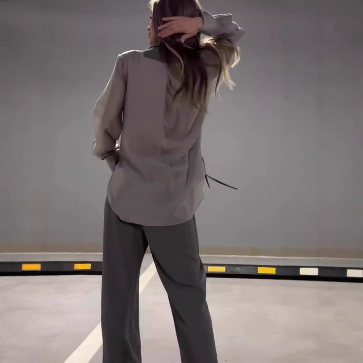 Ensemble de veste enveloppante élégante pour femmes avec une coupe tendance et des poches pratiques Levoire