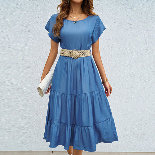 Robe midi décontractée pour femme avec jupe flottante et volumineuse Levoire