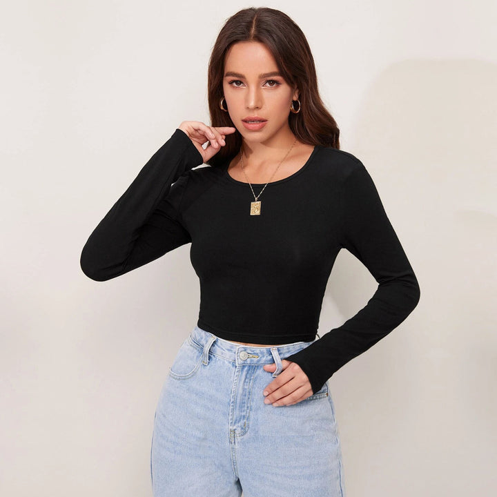 Chemise à manches longues courte pour femme avec une élégante texture côtelée Levoire