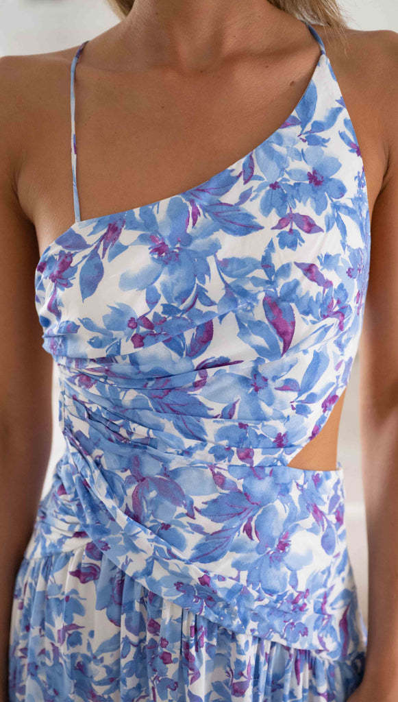 Robe maxi découpée pour femmes avec décolleté asymétrique et jupe fluide Levoire