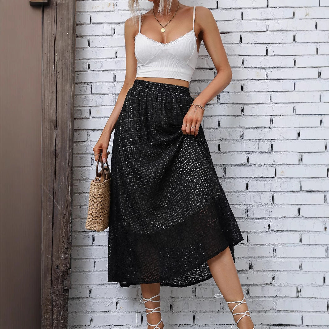 Jupe maxi femme avec un design géométrique élégant et une taille élastique Levoire