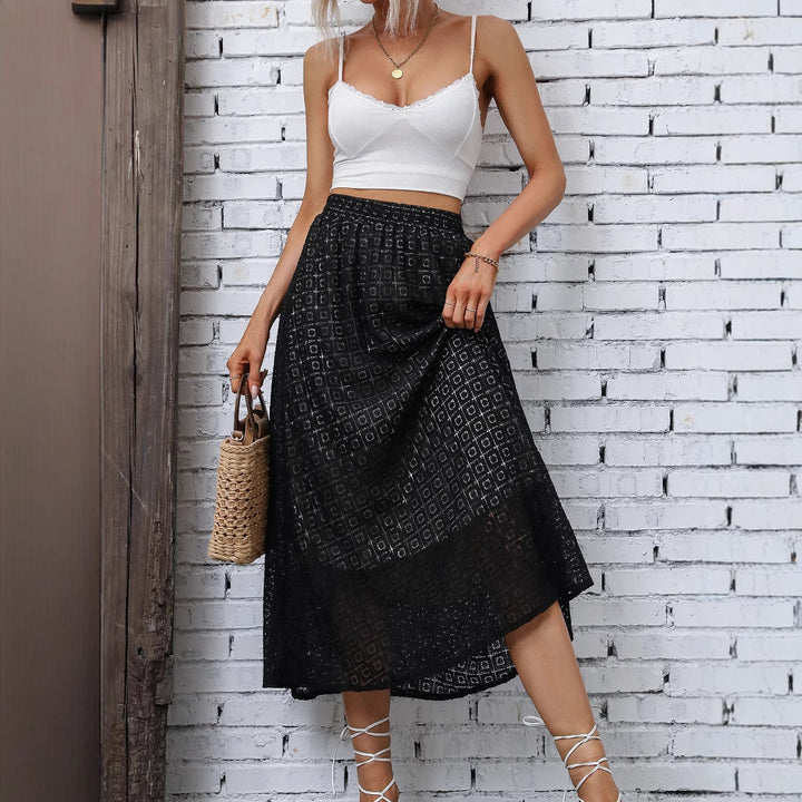 Jupe maxi femme avec un design géométrique élégant et une taille élastique Levoire