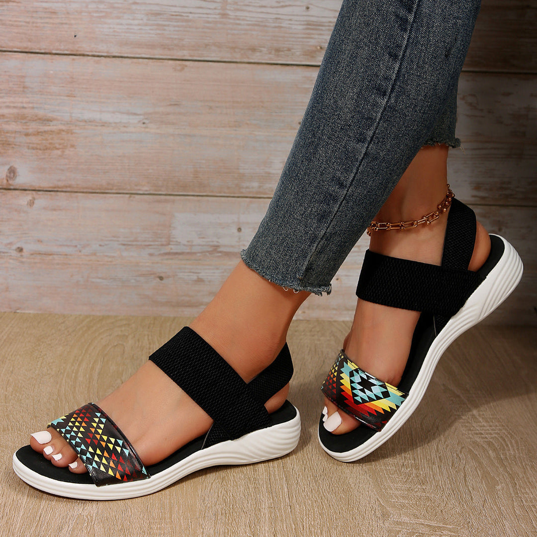 Levoire | Sandales de loisirs pour femmes Fleur noire