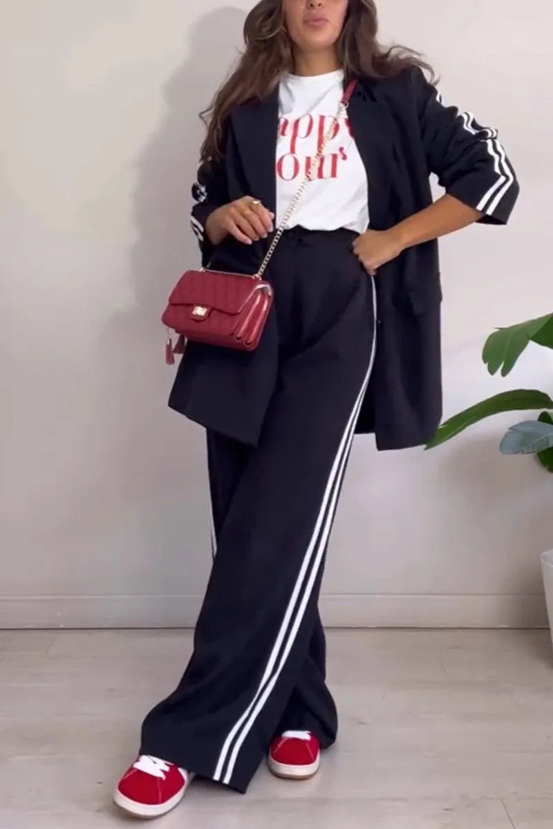Ensemble blazer féminin à la mode avec des accents sportifs et une coupe décontractée Levoire