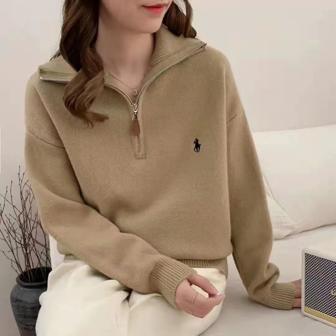 Levoire | Veste à fermeture éclair pour femmes Waffle-tricot, Ajustement confortable