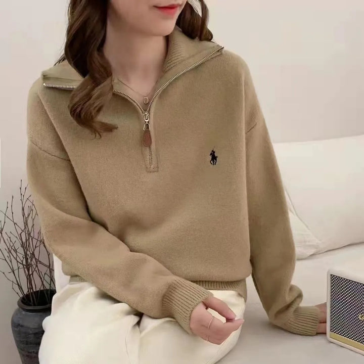 Levoire | Veste à fermeture éclair pour femmes Waffle-tricot, Ajustement confortable