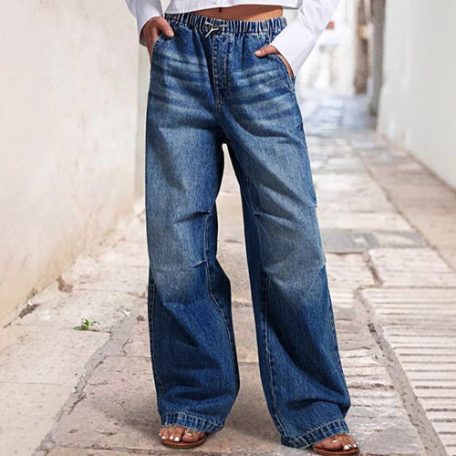 Jeans larges confortables pour femmes au style urbain décontracté Levoire
