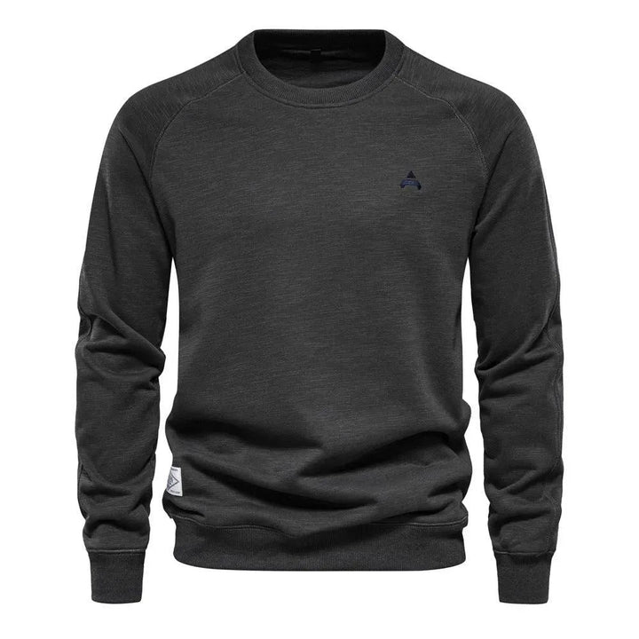 Levoire | Pull à col rond uni pour hommes Gris foncé