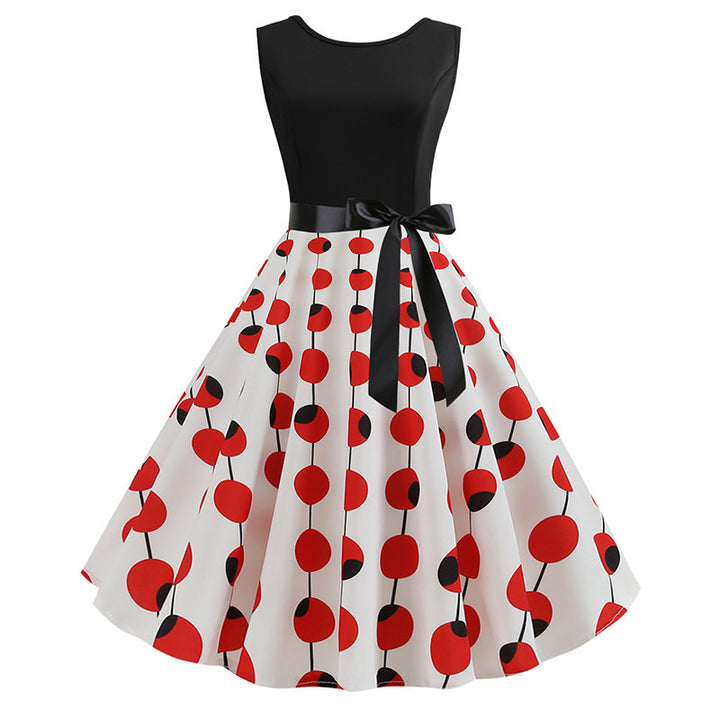 Robe swing pour femmes avec motif à pois et jupe évasée Levoire