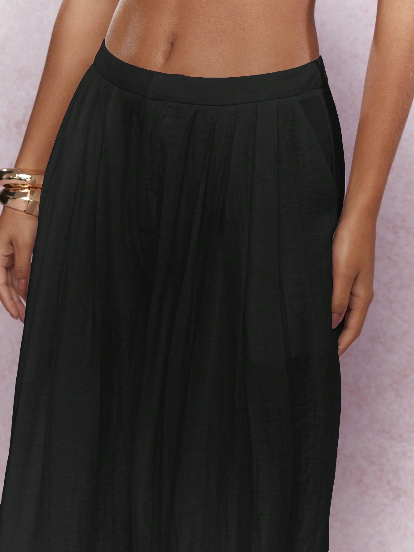 Levoire | Pantalons amples taille haute printemps été noir